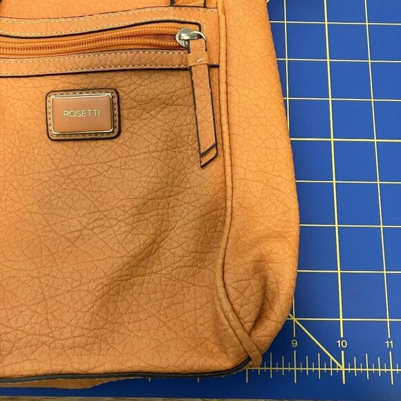 Rosetti Braided Handle Multi-pocket Orange Purse Shoulder Bag - Picture 4 of 10